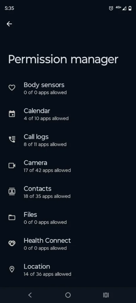 Android 15 Smarter App Permissions showing improved privacy controls and app access settings
