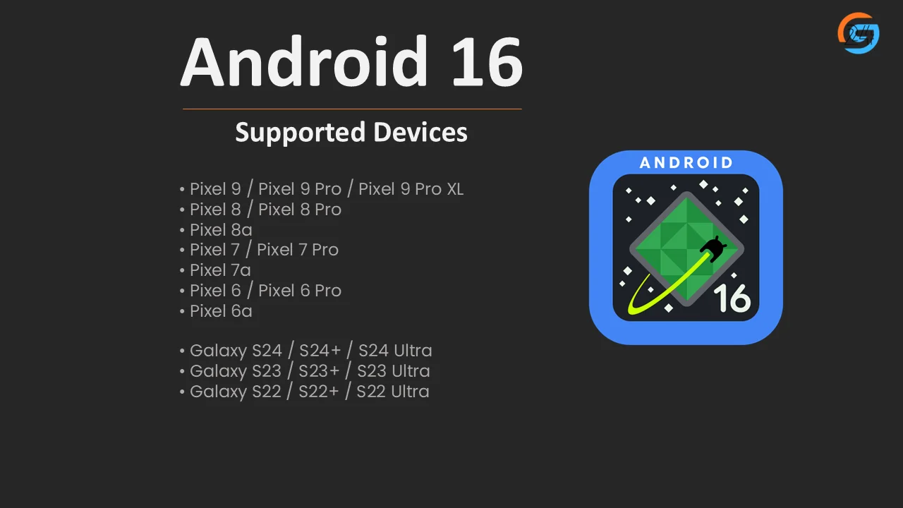 Android 16 supported devices list shown on smartphone screens
