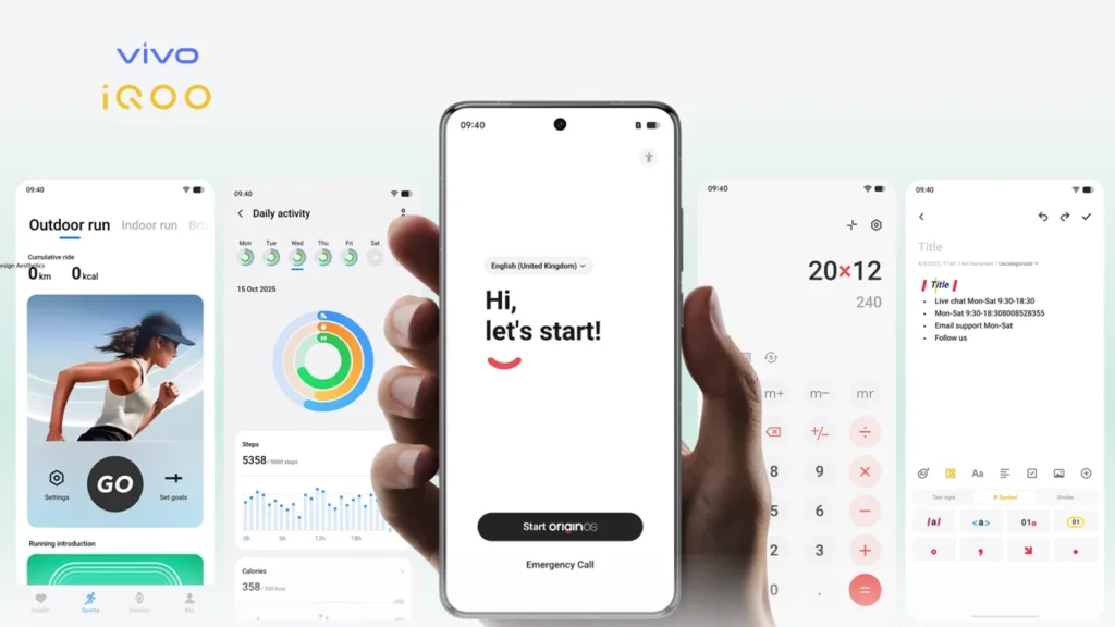OriginOS 6 UI & Design showcasing refreshed icons, smooth animations, and cleaner layout**