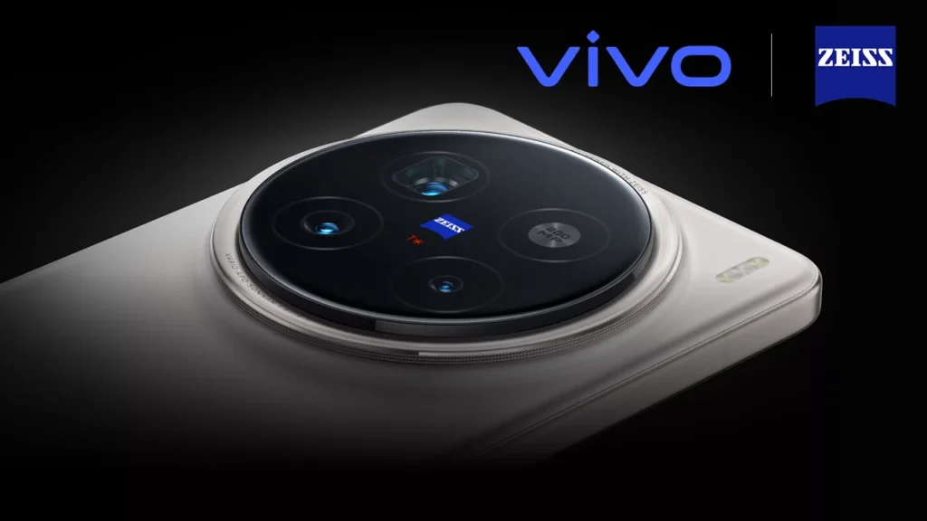 Vivo smartphone featuring ZEISS Camera technology, showcasing the Vivo and ZEISS partnership for enhanced clarity and color-accurate photography