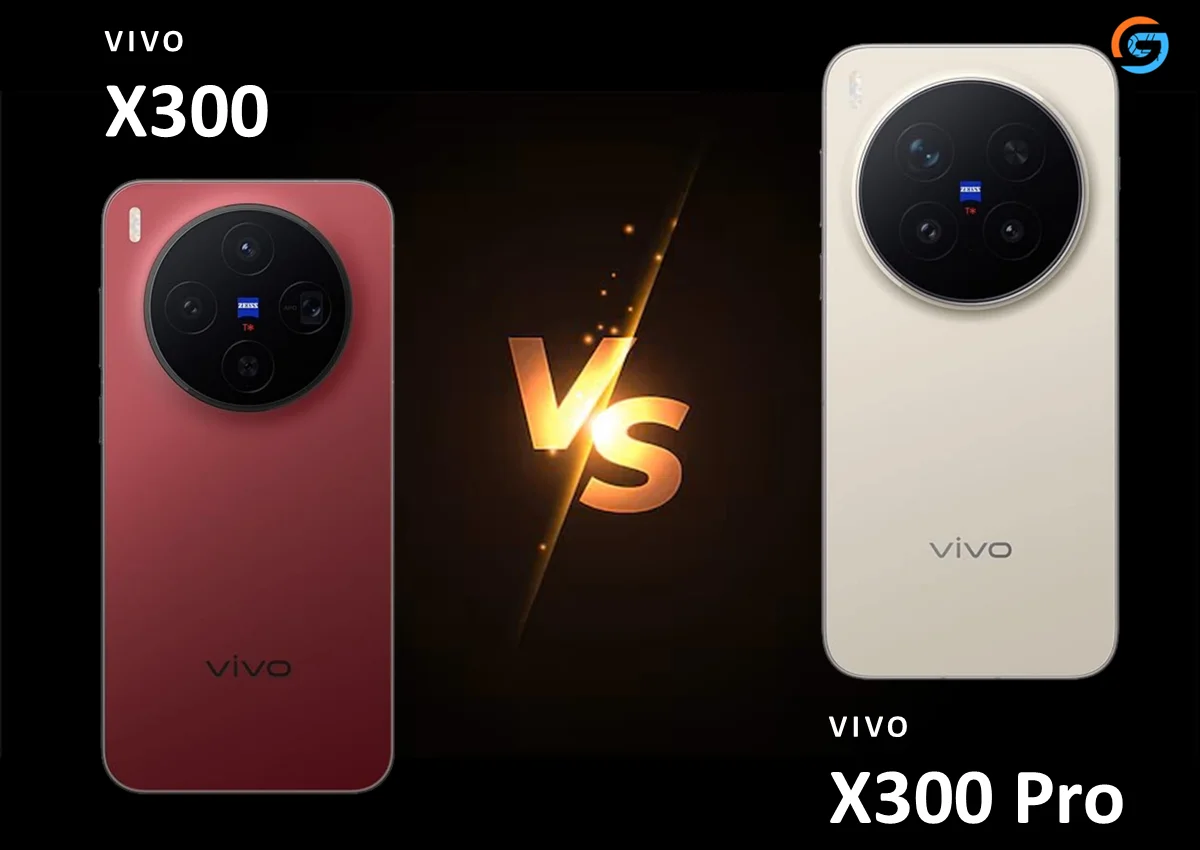 Vivo X300 vs X300 Pro smartphone comparison showing design, display, and camera differences