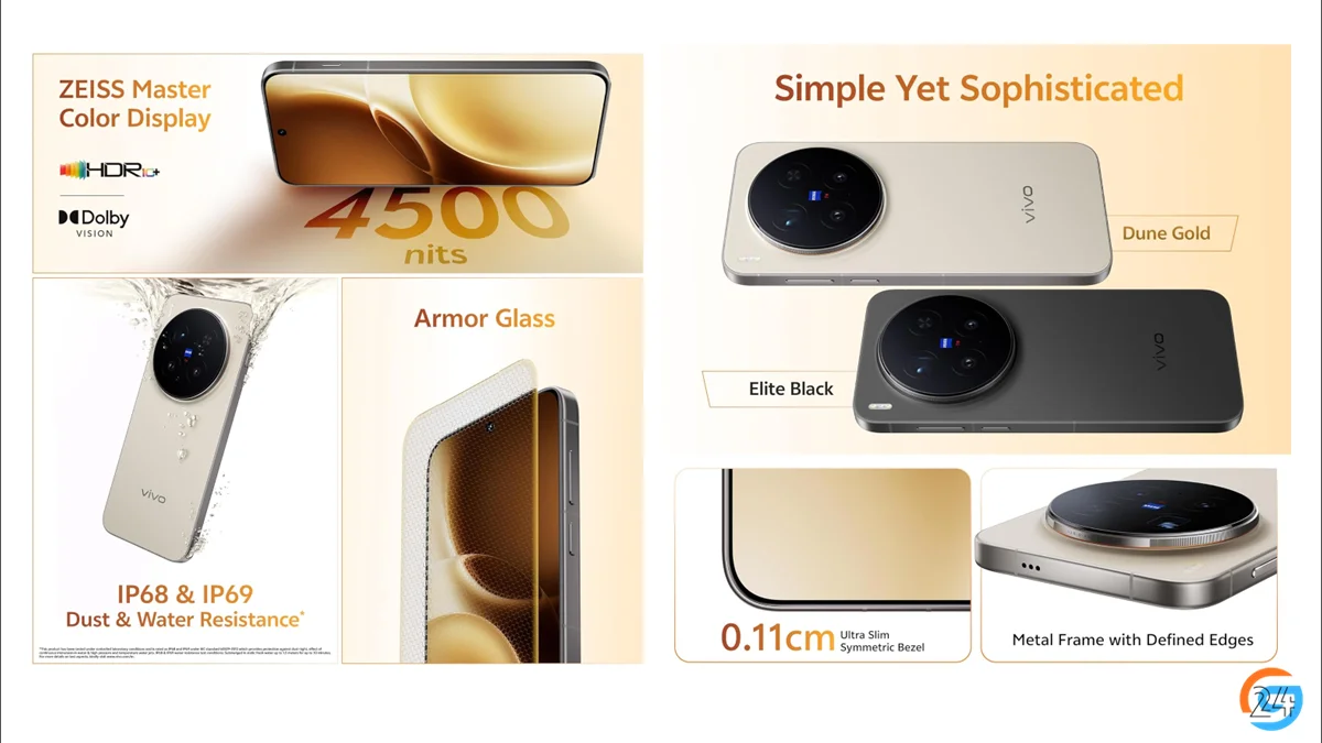 Vivo X300 Pro Design & Display front view comparison