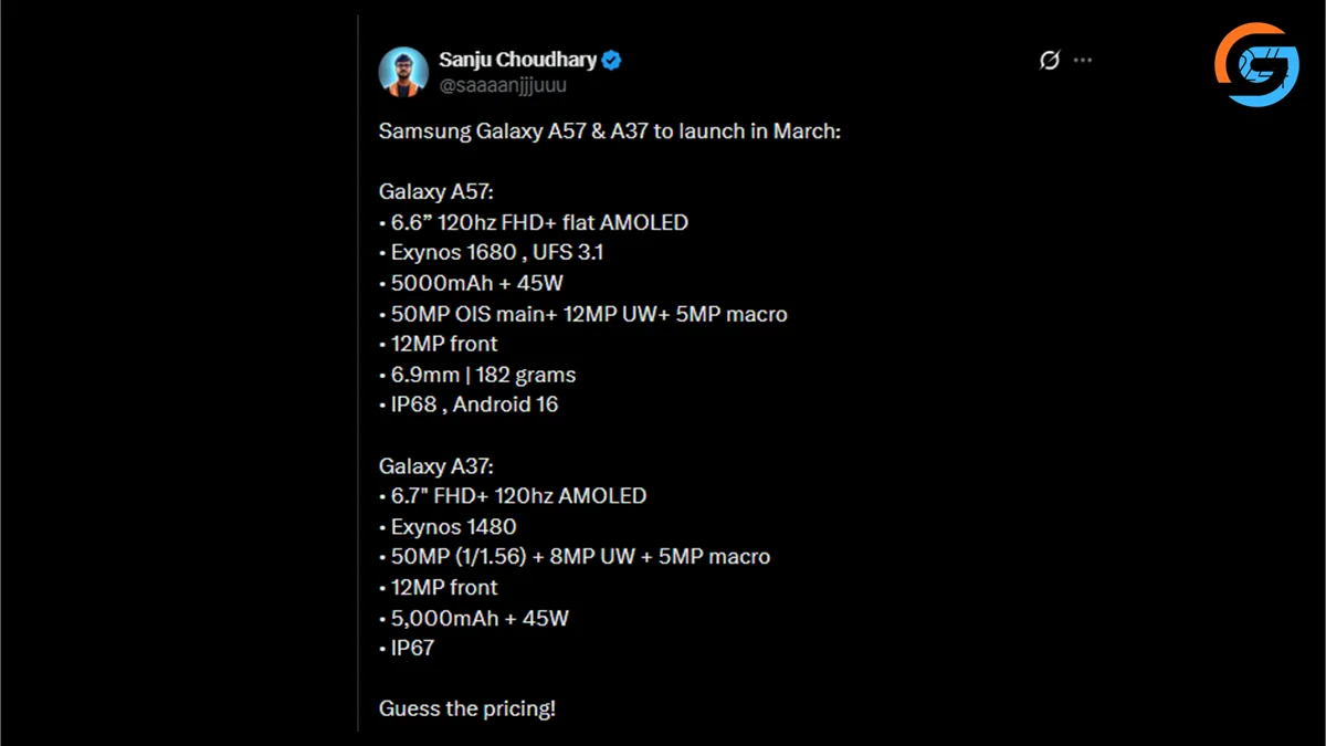Samsung Galaxy A57 Specifications with 6.7 inch AMOLED display and 120Hz refresh rate