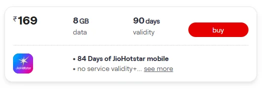 Vi’s Rs 169 data pack is considered to be the most balanced option in this segment.