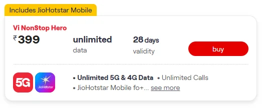 If you watch matches daily and need daily data, then the ₹399 plan is a balanced option.